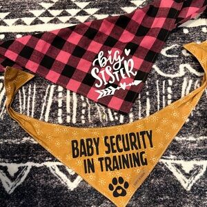 Big Sister and Baby Security Dog Bandana Set